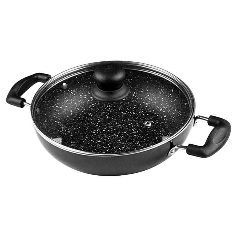 Grofers - Happy Home Kadhai Nonstick W/ Lid & Induction Base