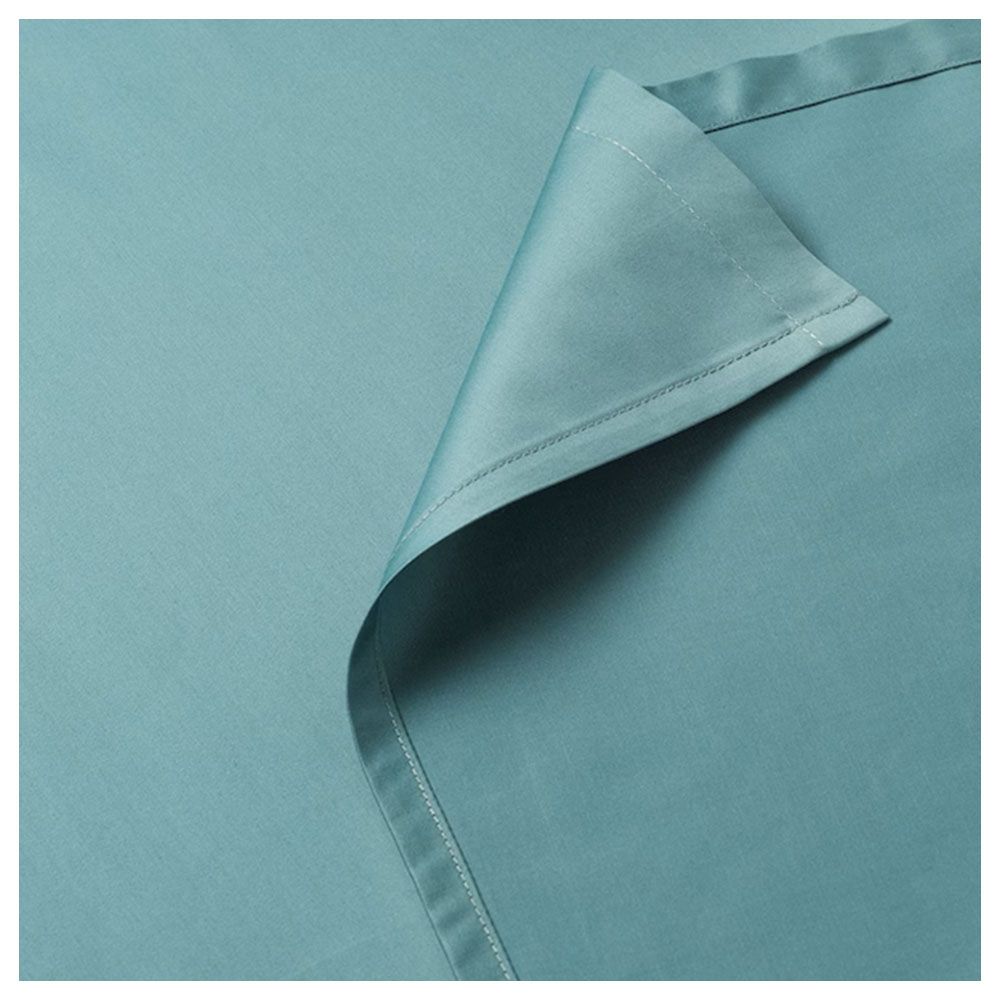 Byft - 100% Cotton Single Flat Sheet & Pillow Case - Sea Green - 2pcs