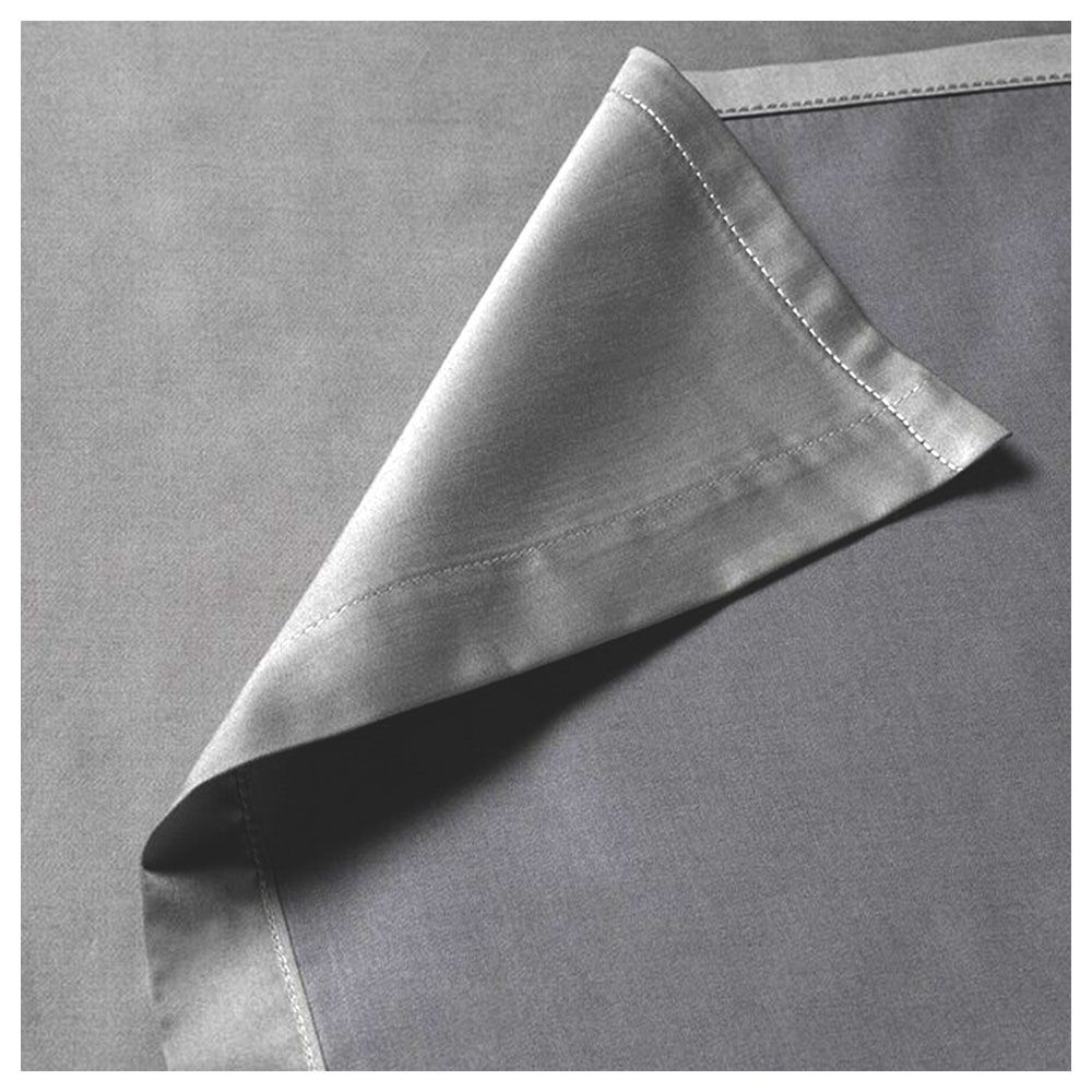 Byft - 100% Cotton Single Flat Sheet & Pillow Case - Grey - 2pcs