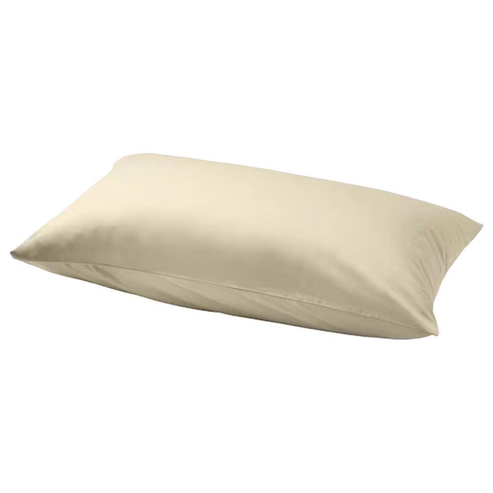 Byft - 100% Cotton Single Flat Sheet & Pillow Case - Cream - 2pcs