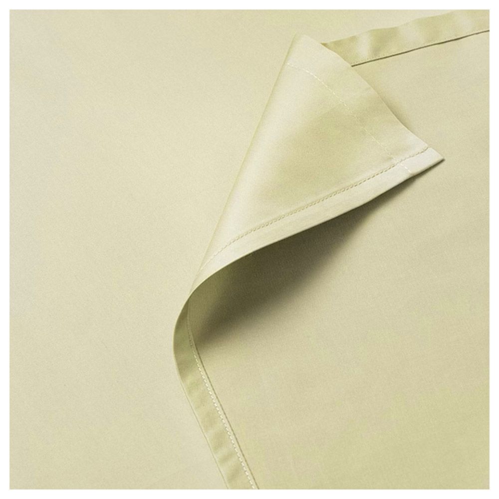 Byft - 100% Cotton Single Flat Sheet & Pillow Case - Cream - 2pcs