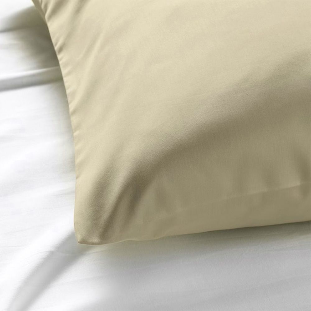 Byft - 100% Cotton Single Flat Sheet & Pillow Case - Cream - 2pcs