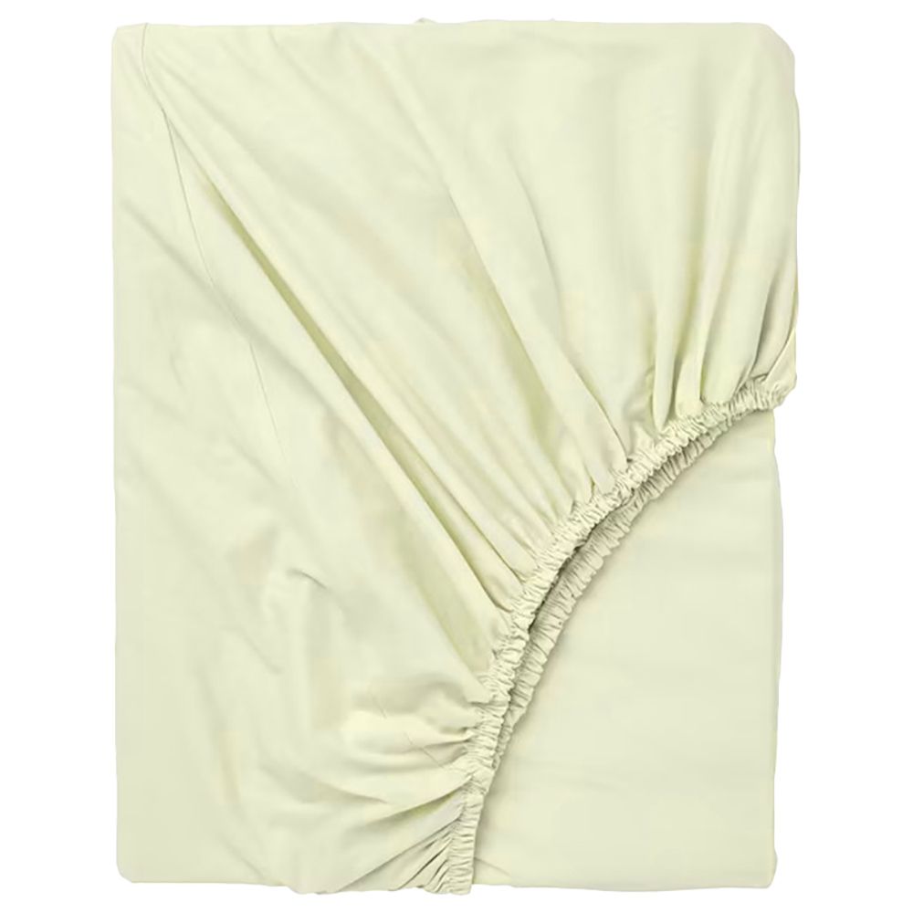 Byft - 100% Cotton Single Fitted Sheet & Pillowcase - Cream - 2pcs