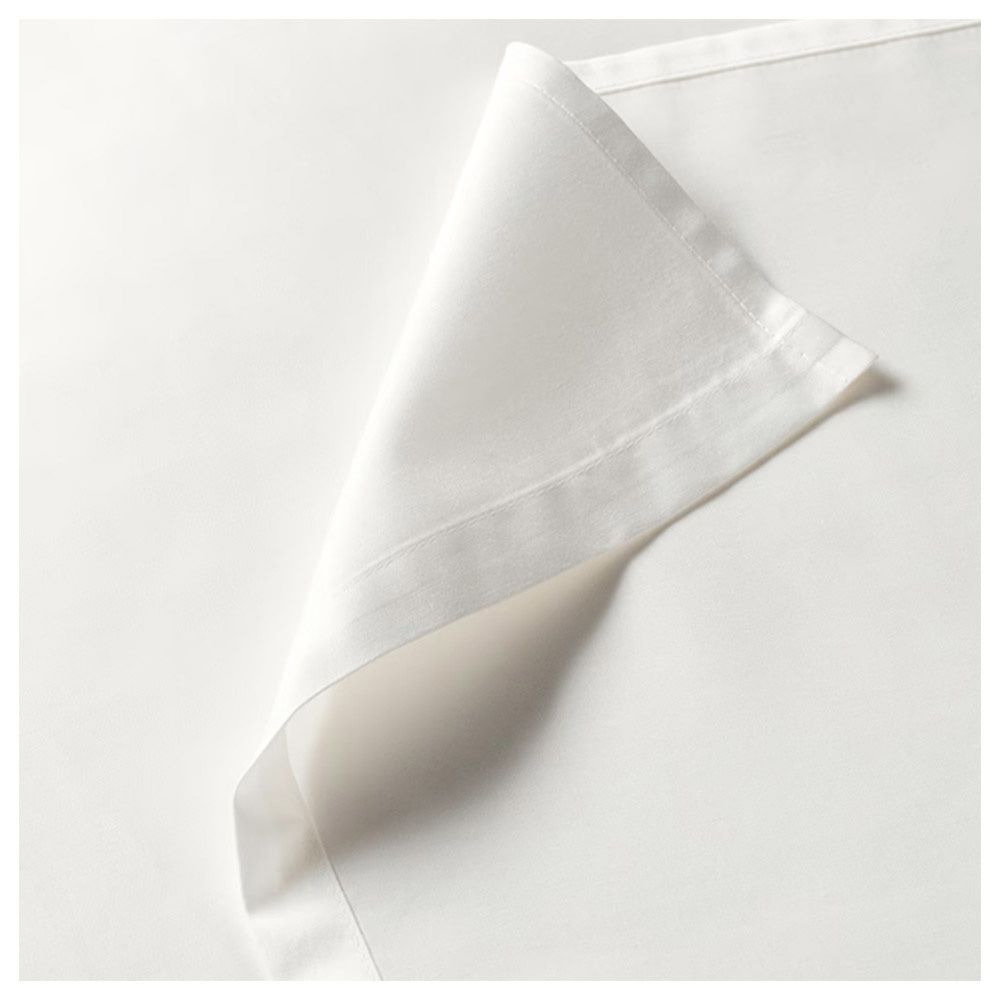 Byft - 100% Cotton Queen Flat Sheet & Pillow Case - White - 3pcs