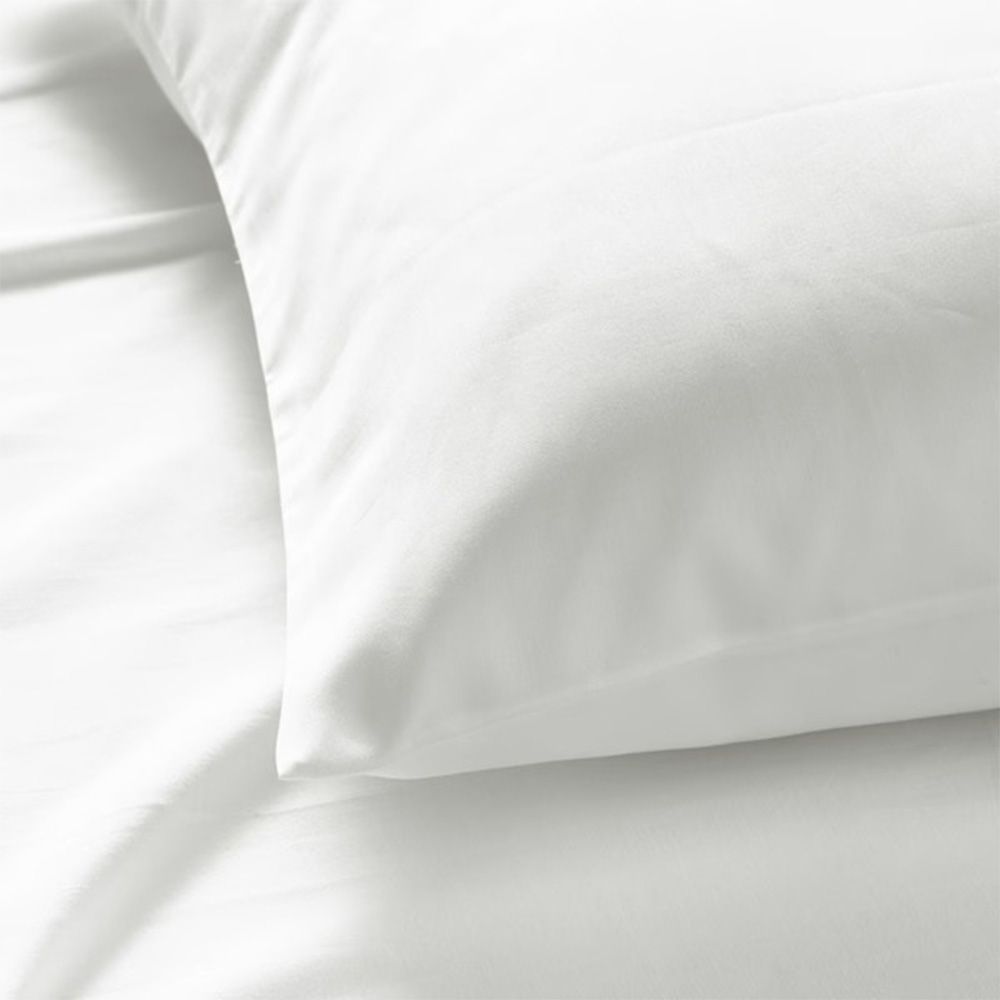 Byft - 100% Cotton Queen Flat Sheet & Pillow Case - White - 3pcs