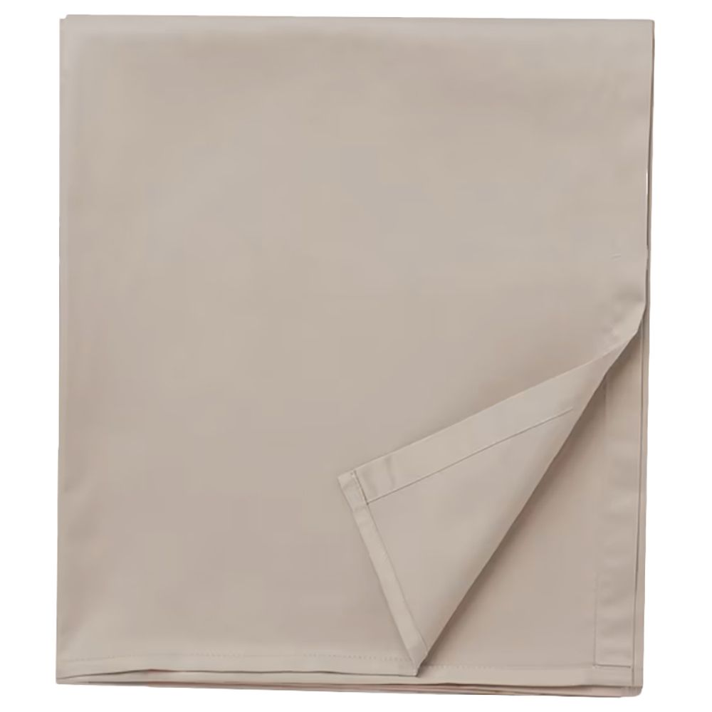 Byft - 100% Cotton Queen Flat Sheet & Pillow Case - Beige - 3pcs