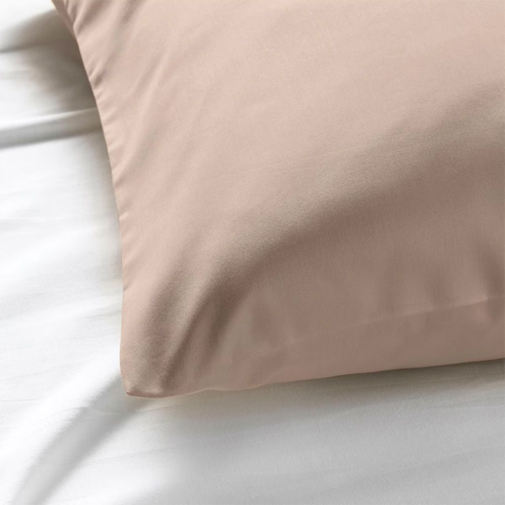 Byft - 100% Cotton Queen Flat Sheet & Pillow Case - Beige - 3pcs