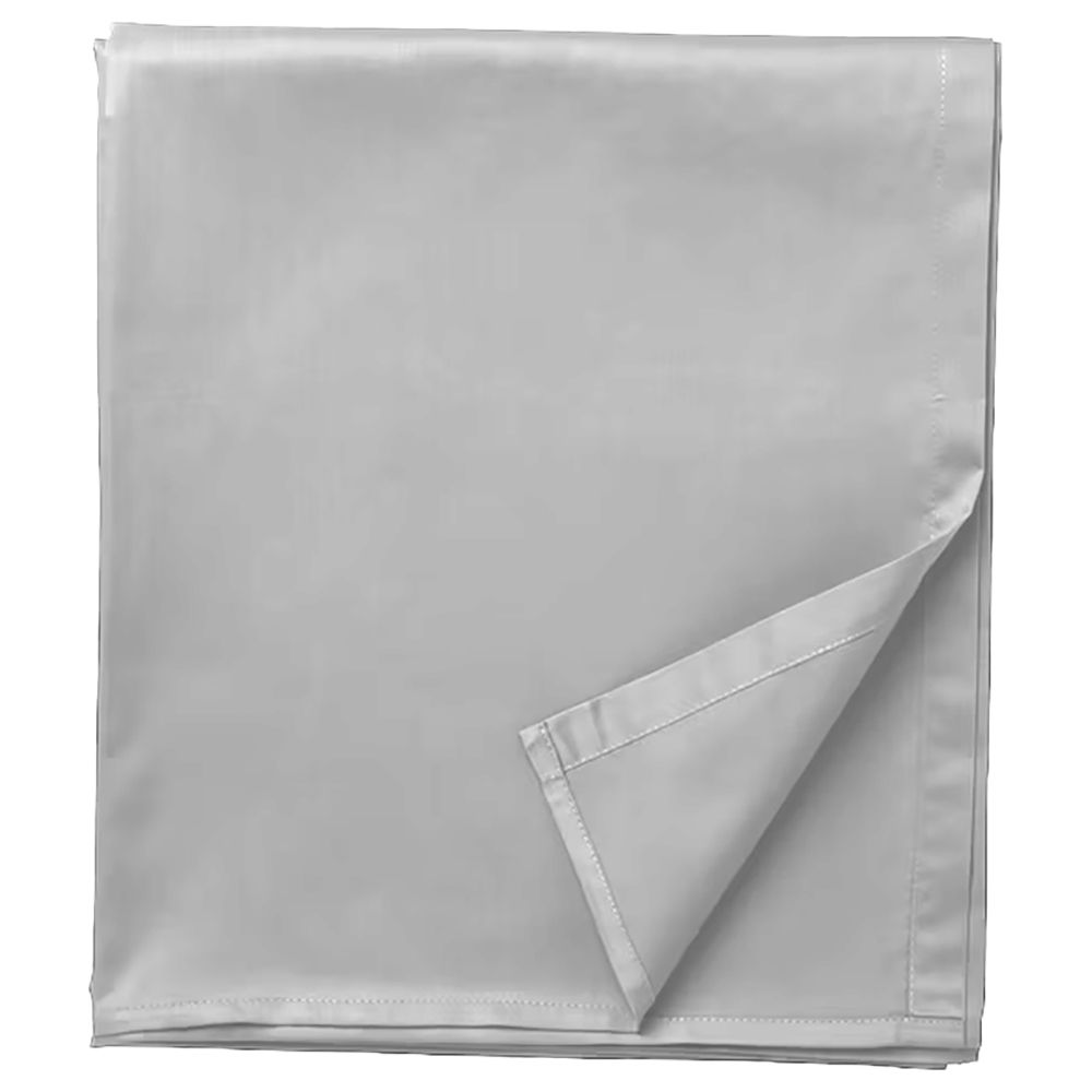 Byft - 100% Cotton King Flat Sheet & Pillow Case - Grey - 3pcs