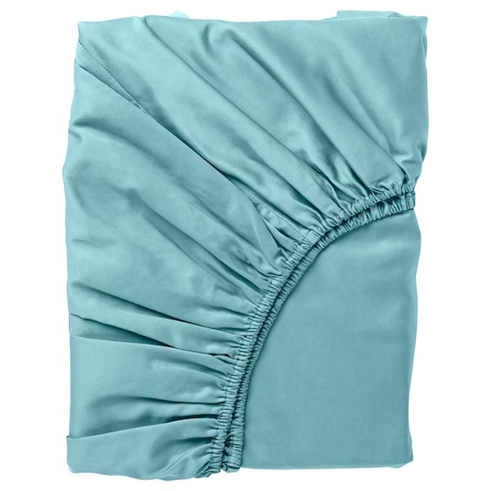 Byft - 100% Cotton King Fitted Sheet & Pillowcase - Sea Green - 3pcs