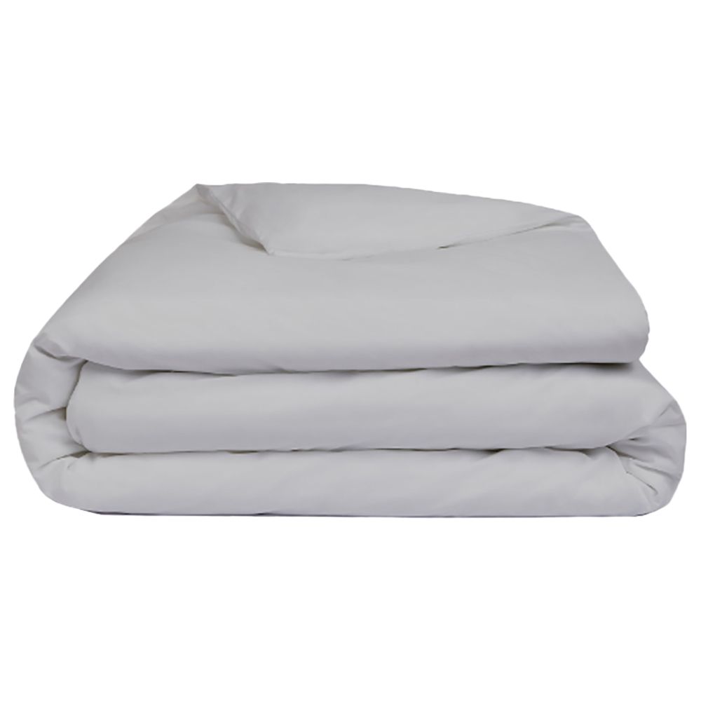 Byft - 100% Cotton Single Flat Sheet, Duvet Cover & Pillow Case - Grey - 4pcs