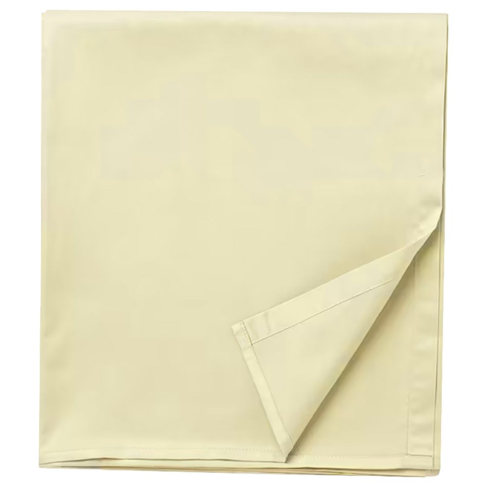 Byft - 100% Cotton Queen Flat Sheet, Duvet Cover & Pillow Case - Cream - 6pcs