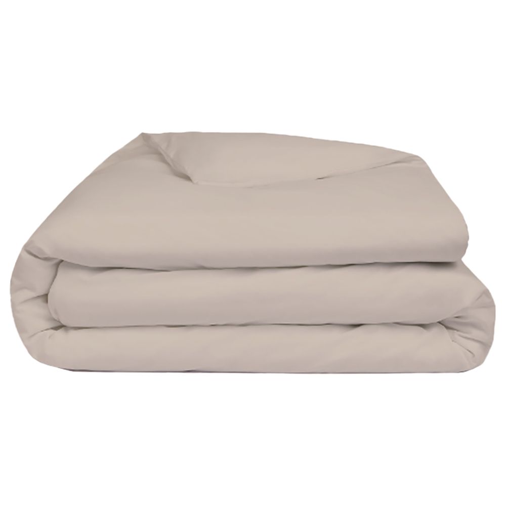 Byft - 100% Cotton Queen Fitted Sheet, Duvet Cover & Pillow Case - Beige - 6pcs