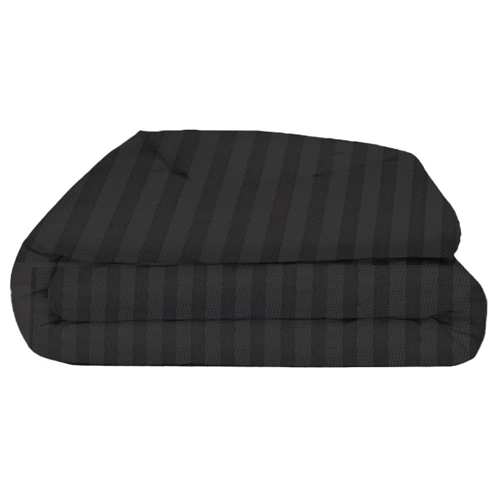 Byft - Single Flat Sheet, Duvet Cover & Pillow Case - Charcoal - 4pcs