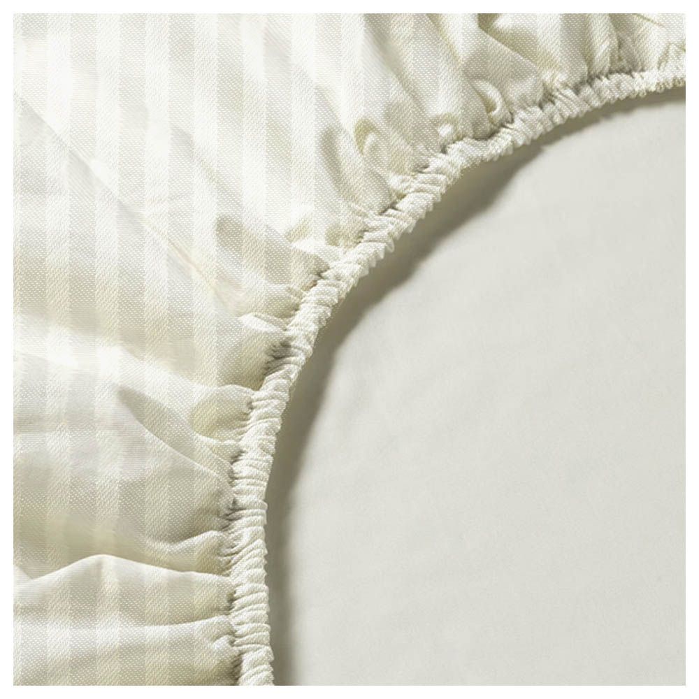 Byft - Single Fitted Sheet, Duvet Cover & Pillow Case - Cream - 4pcs