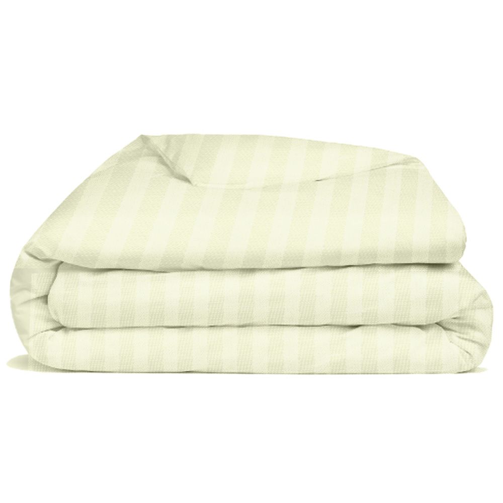 Byft - Queen Flat Sheet, Duvet Cover & Pillow Case - Cream - 6pcs