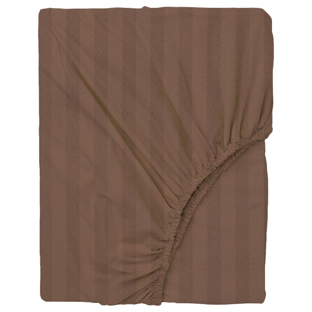 Byft - Queen Fitted Sheet & Pillowcase - Dark Brown - 3pcs