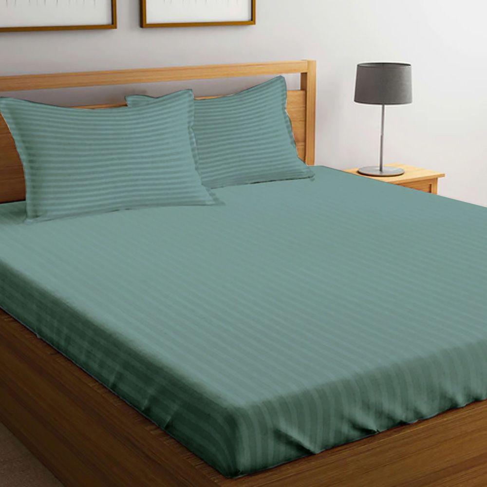 Byft - King Fitted Sheet & Pillowcase - Sea Green - 3pcs