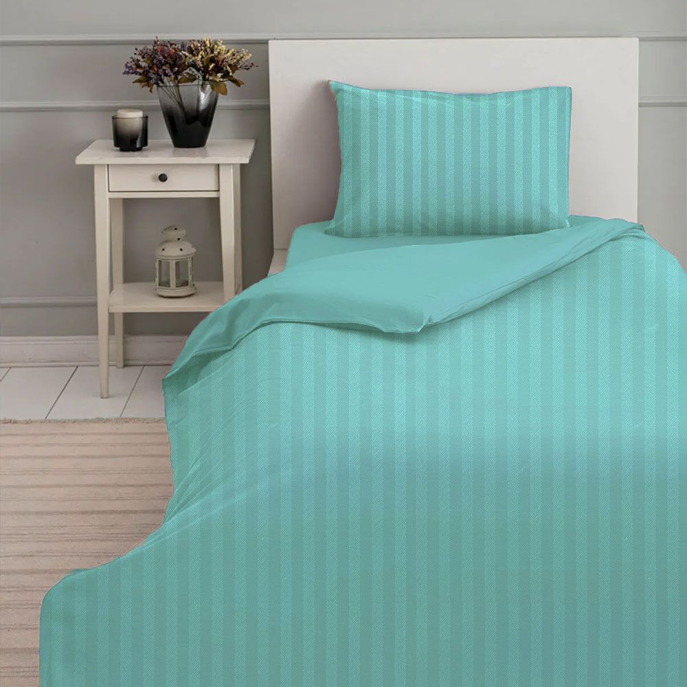 Byft - Single Flat Sheet, Duvet Cover & Pillow Case - Sea Green - 4pcs