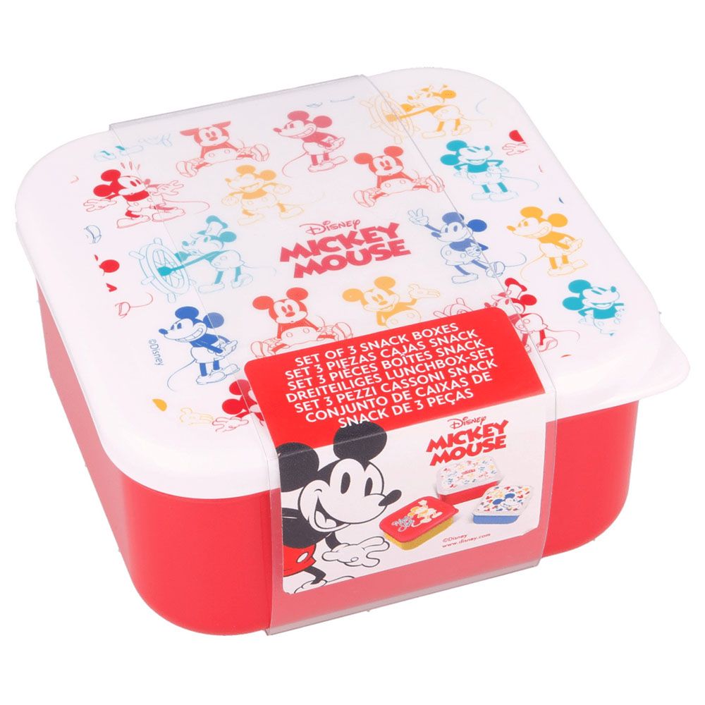 Disney - Nesting Snack Boxes Set - Mickey Mouse True Original - 3pcs