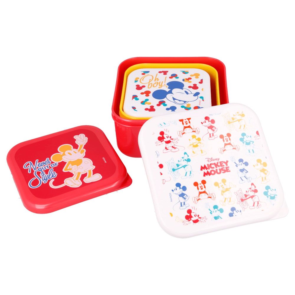 Disney - Nesting Snack Boxes Set - Mickey Mouse True Original - 3pcs