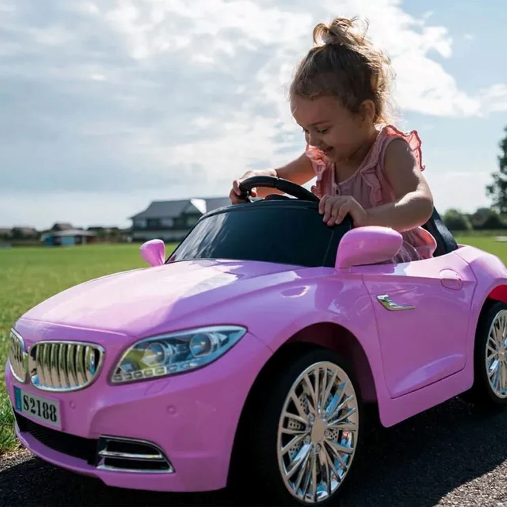 BMW - 12V Coupe Style Electric Rideon Car - Pink