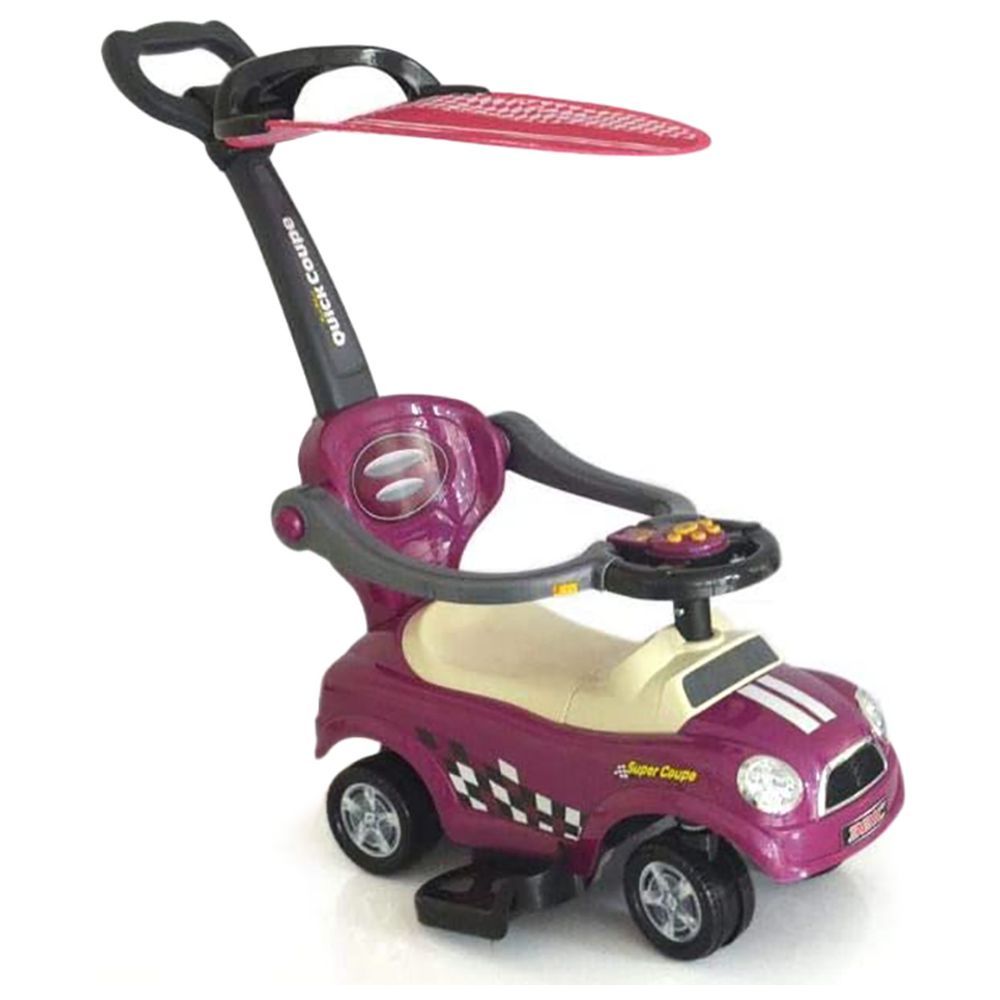 Factual Toys - Sunshine Canpoy Coupe Pusher Car - Purple