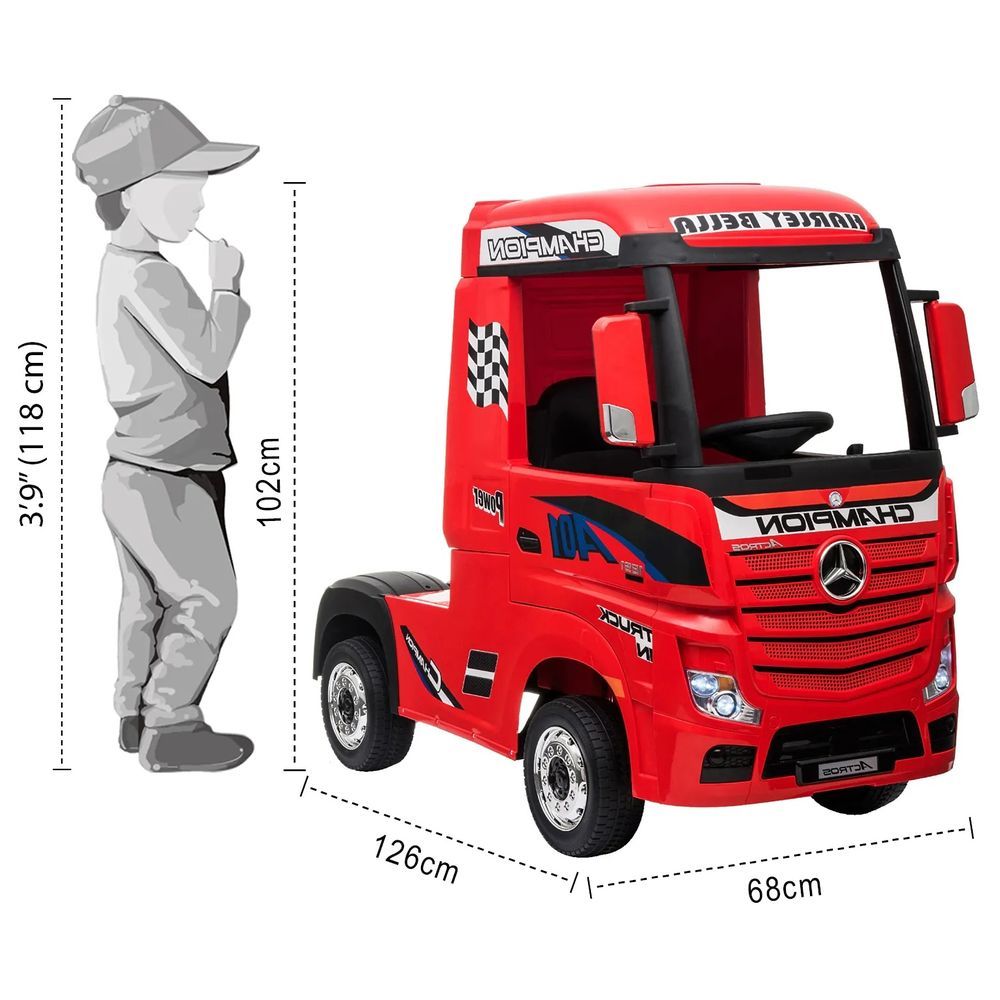 Mercedes Benz - Heavy Electric Truck 12V - Red