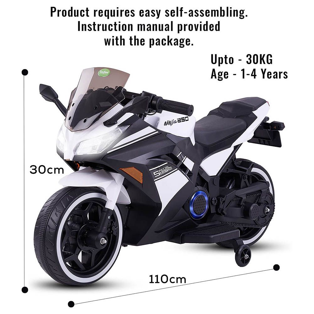 Factual Toys - Electric Motorcycle For Kids - 12V - White