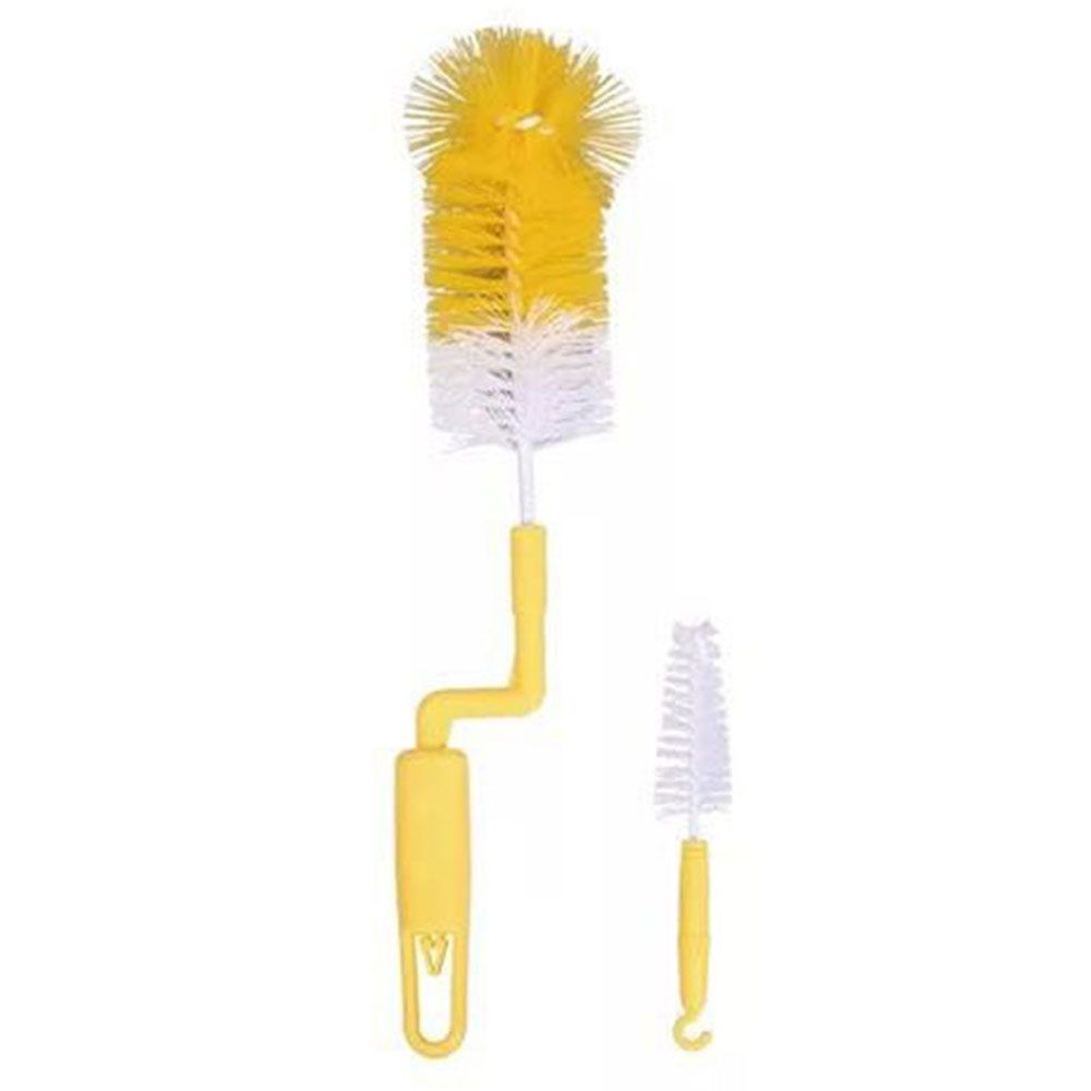 Purple Parrot - Baby Bottle Brush 2pc-Set - Yellow