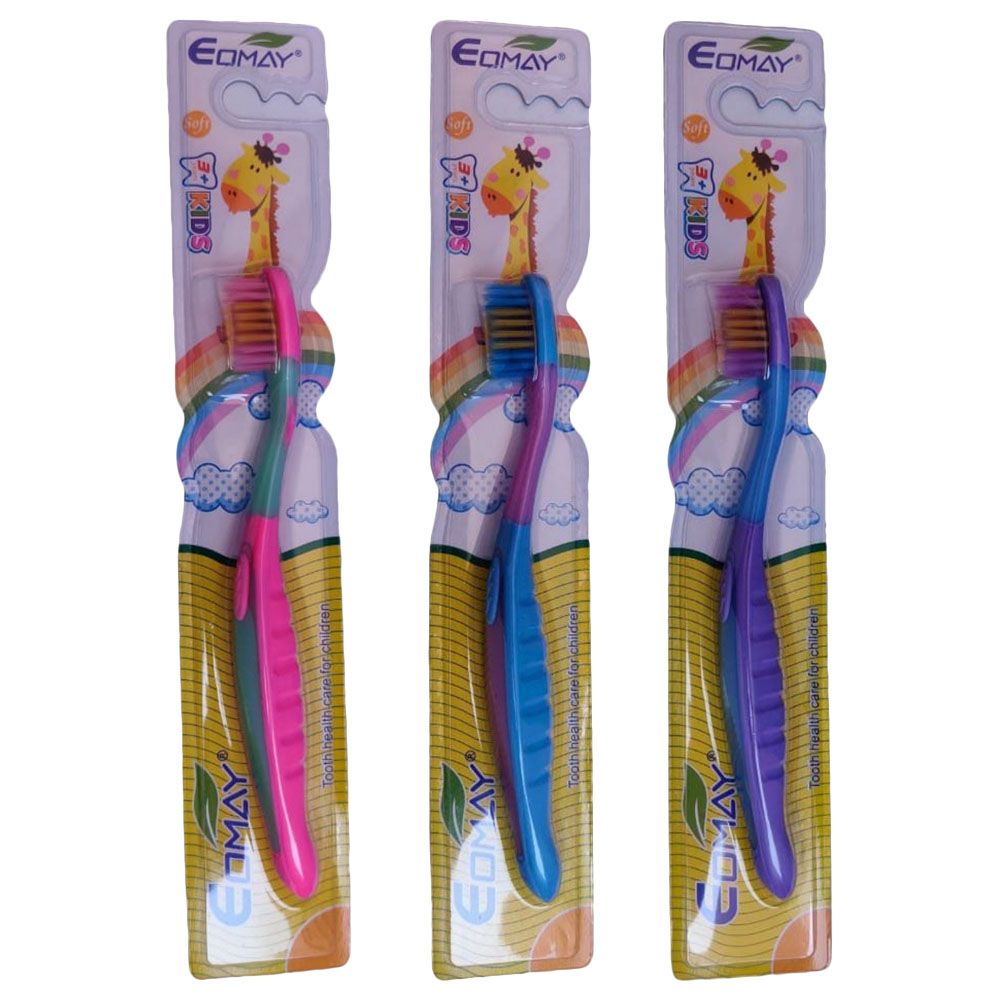 Purple Parrot - Kids Toothbrush Pack of 2 - Assorted 1pc