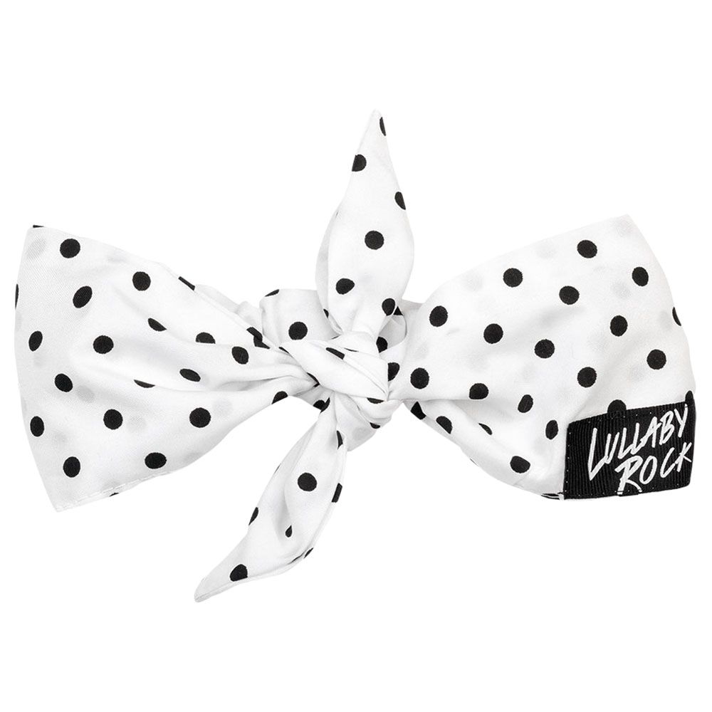 Lullaby Rock - Tie Headband Polka Dot - White