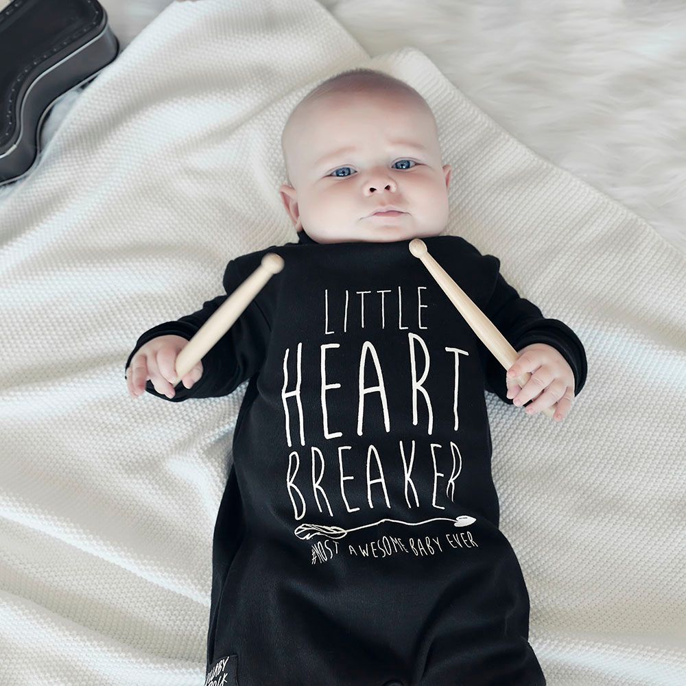 Lullaby Rock - Little Heart Breaker Romper - Black