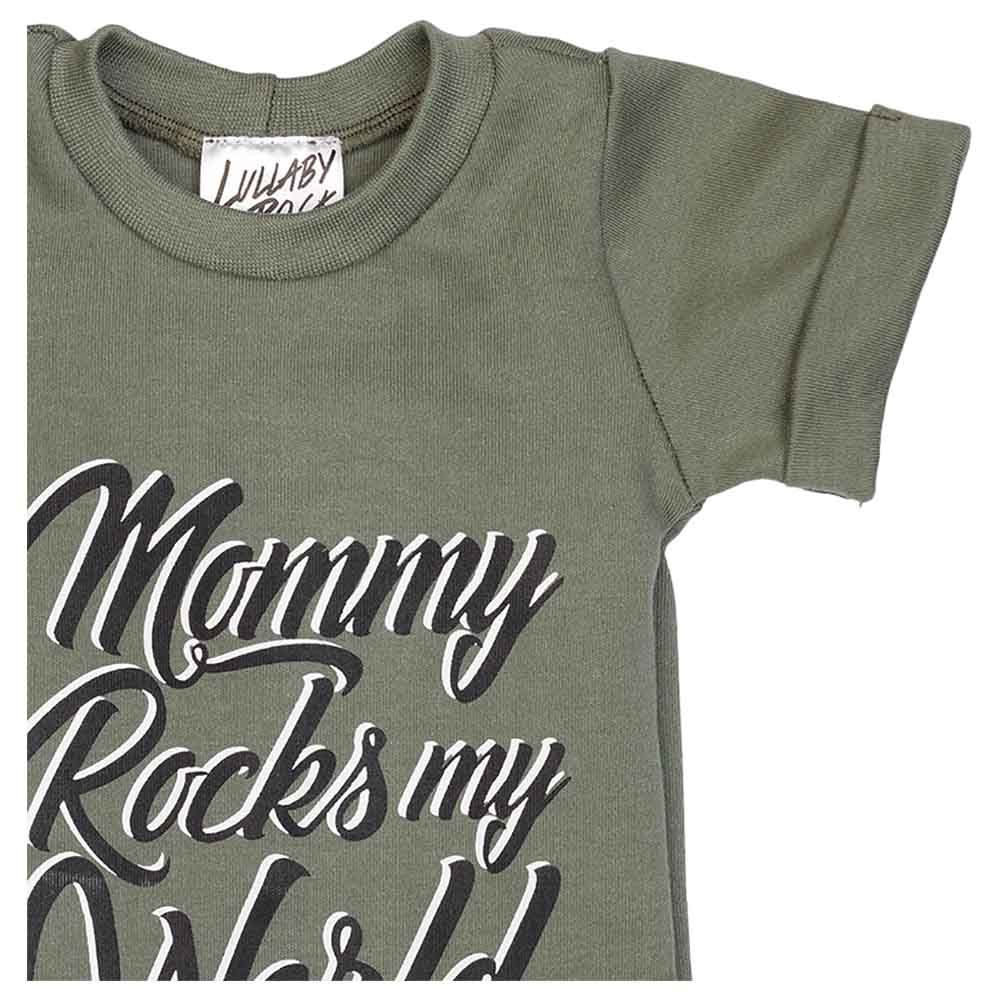 Lullaby Rock - Mommy Rocks My World Bodysuit - Green