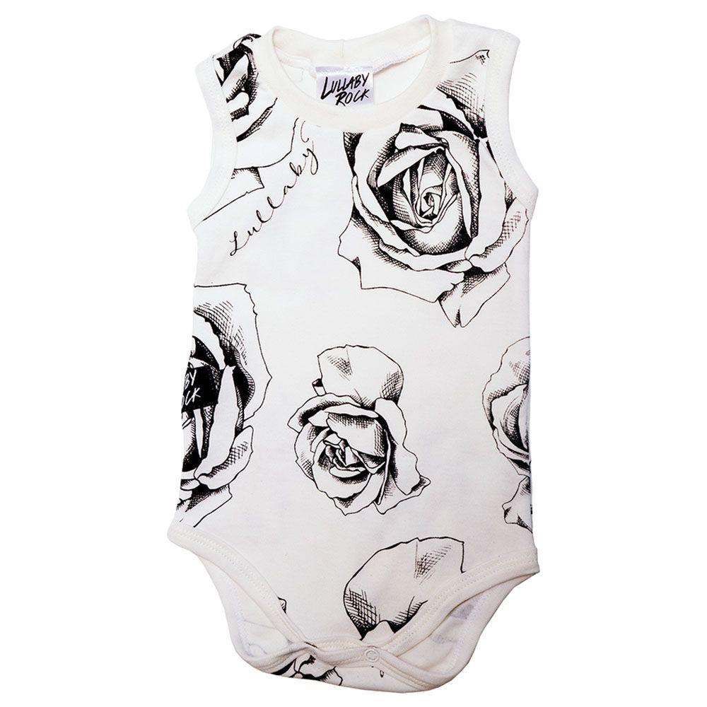 Lullaby Rock - Summer Roses Bodysuit - White