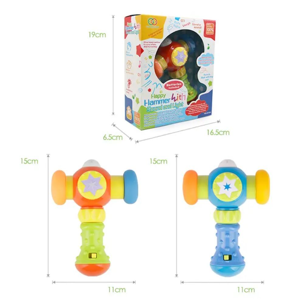 Goodway - Baby Rattle Toy With Lights And Sounds 1pc - Interactive Hammer