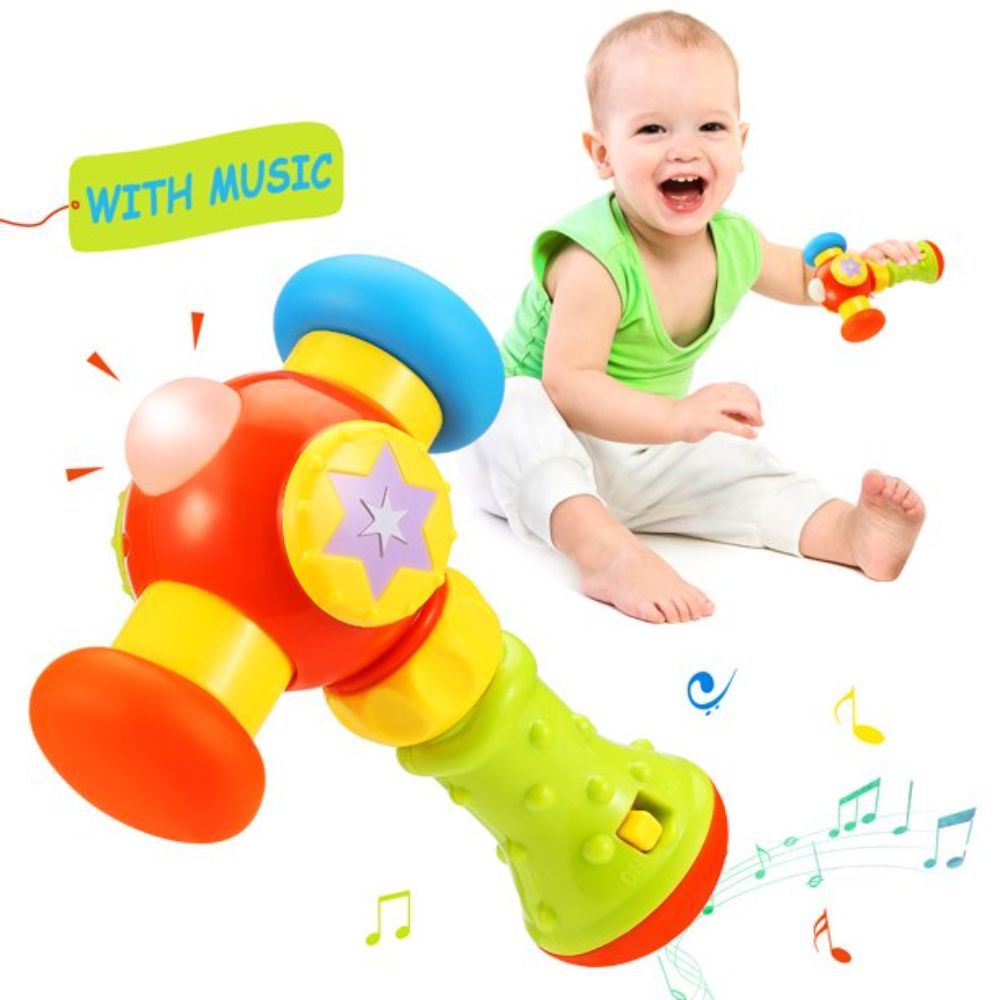 Goodway - Baby Rattle Toy With Lights And Sounds 1pc - Interactive Hammer