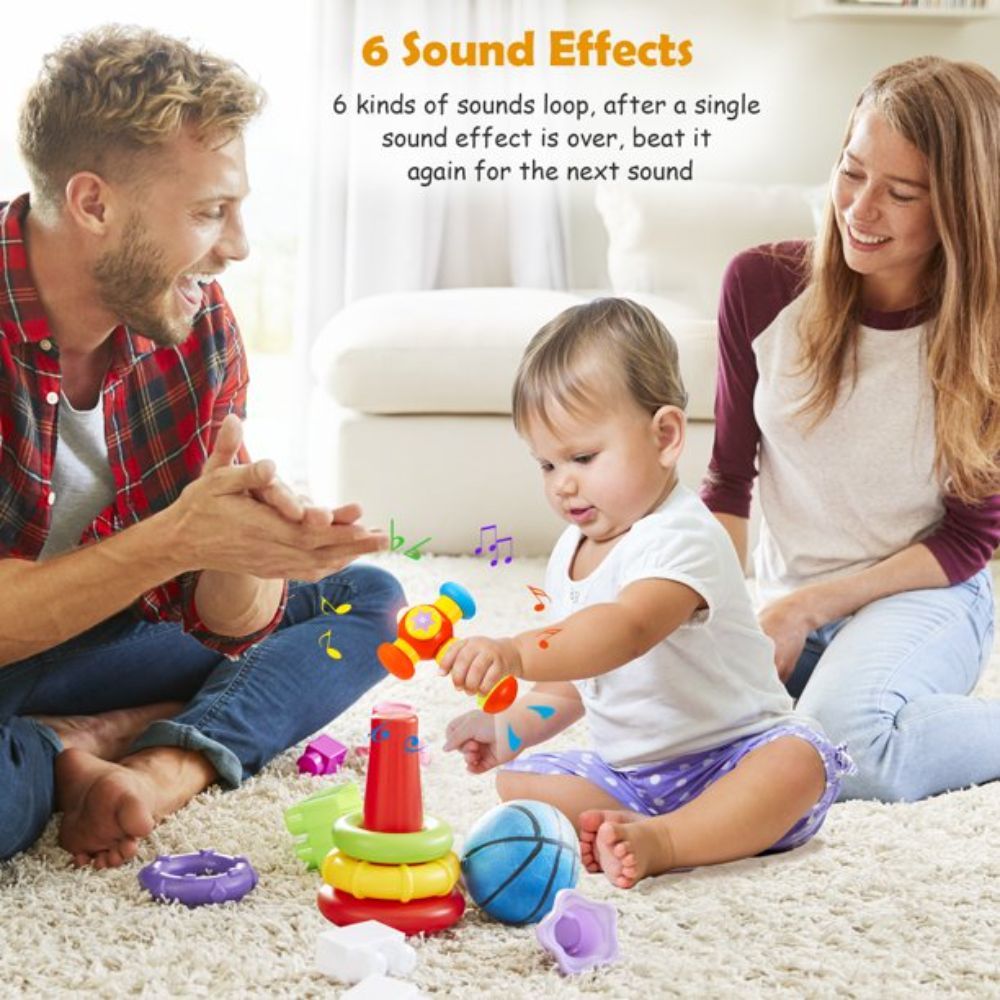 Goodway - Baby Rattle Toy With Lights And Sounds 1pc - Interactive Hammer