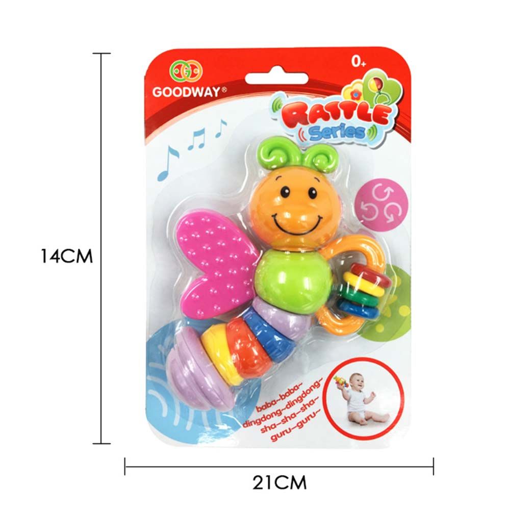 Goodway - Baby Teething Rattle Toy Colorful Sensory Teether - Orange