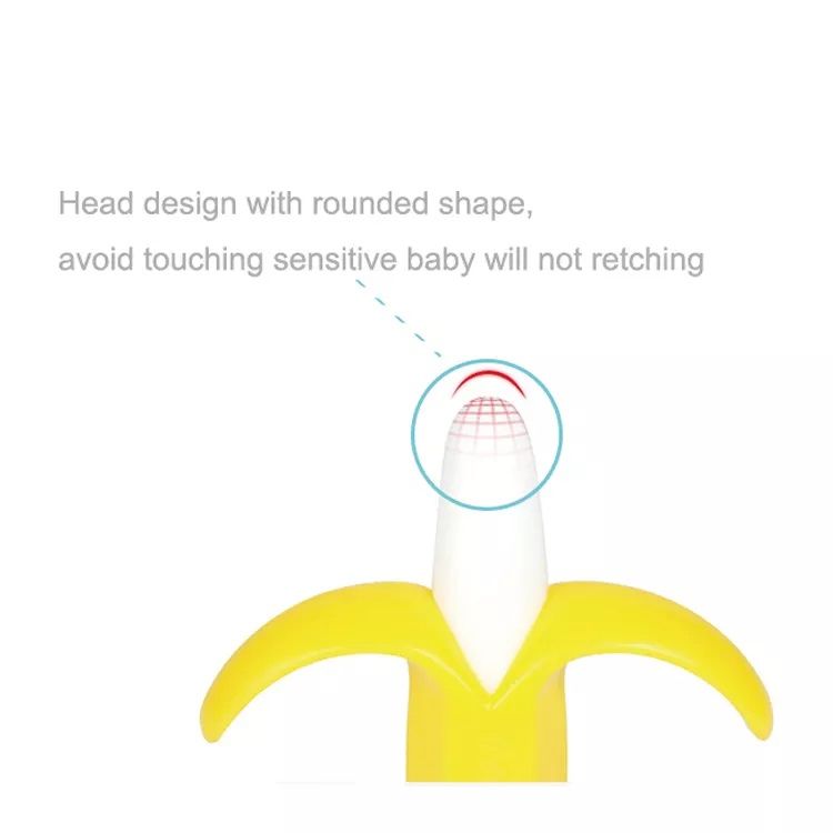 Goodway - Baby Teething Toothbrush Soft Silicone Teether Toy - Banana