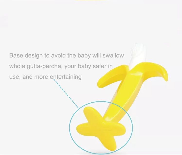 Goodway - Baby Teething Toothbrush Soft Silicone Teether Toy - Banana