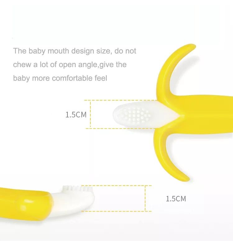 Goodway - Baby Teething Toothbrush Soft Silicone Teether Toy - Banana