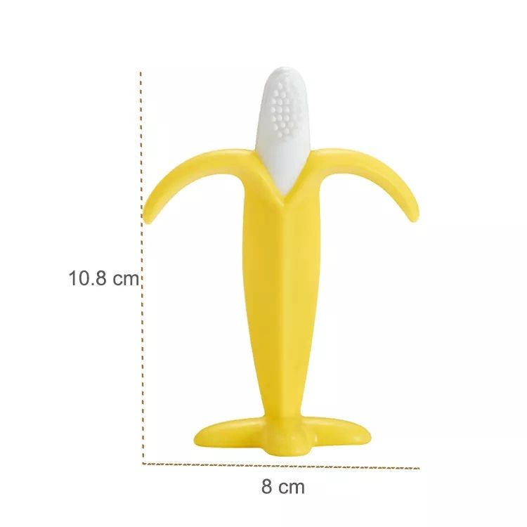 Goodway - Baby Teething Toothbrush Soft Silicone Teether Toy - Banana