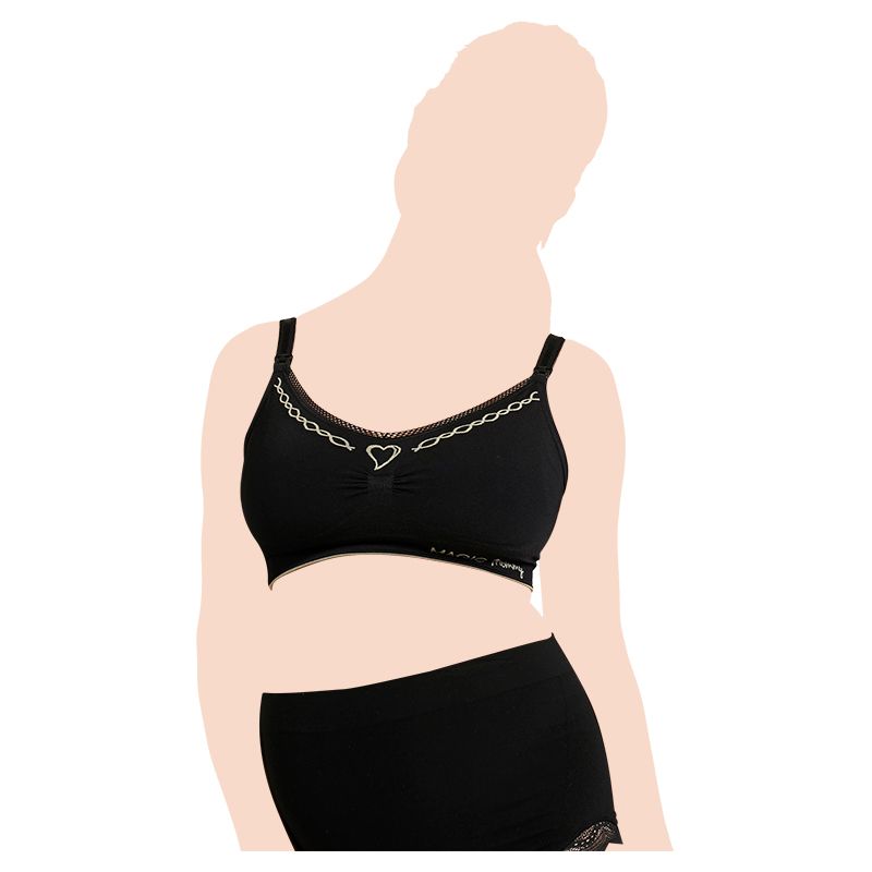 Magic Body Fashion - Fancy Mommy Nursing Bra Black/Latte