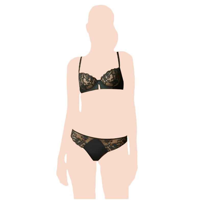 Klynn-Simone Perele - Half Cup Bra - Black