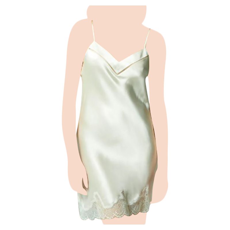 Klynn-Simone Perele - Lace Design Solid Nightdress - Ivory