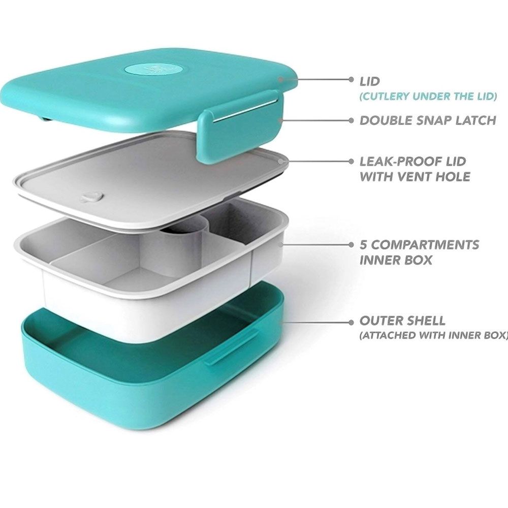 Look Back - Double Wall 5 Compartments With Cutlery - Blue