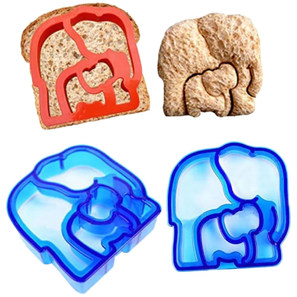 GenioWorld Lunch Box + Ice pack + Elephant Sandwich Cutter