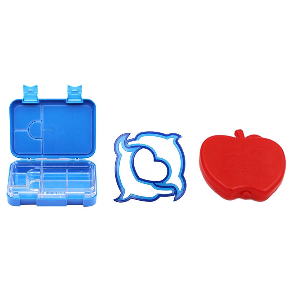 GenioWorld Lunch Box + Ice pack + Dolphin Sandwich Cutter