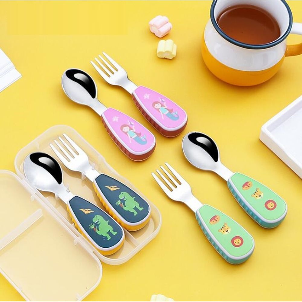 Rainbow Skool - Kids Spoon And Fork Set Mermaid