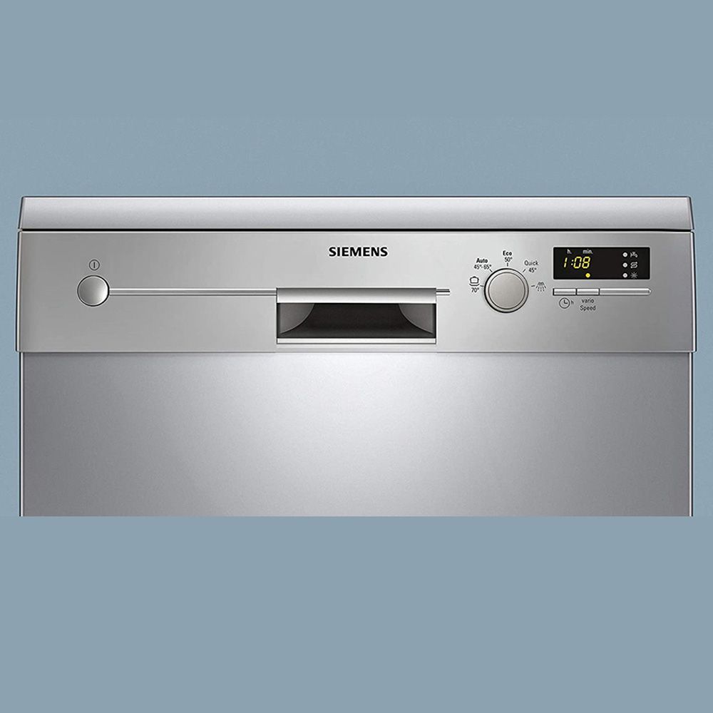 Siemens - 5 Programs 12 Place Settings Free Standing Dishwasher - Silver